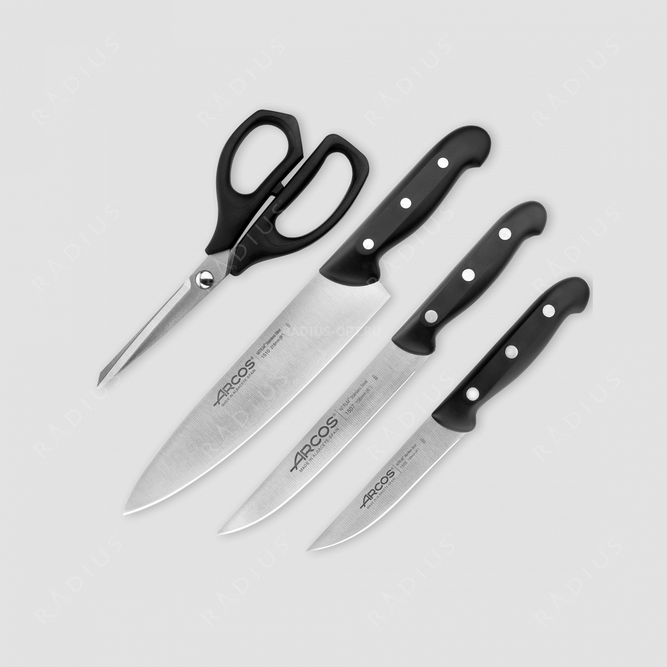 Набор из 3 кухонных ножей и ножниц Maitre, серия Maitre, ARCOS, Испания
