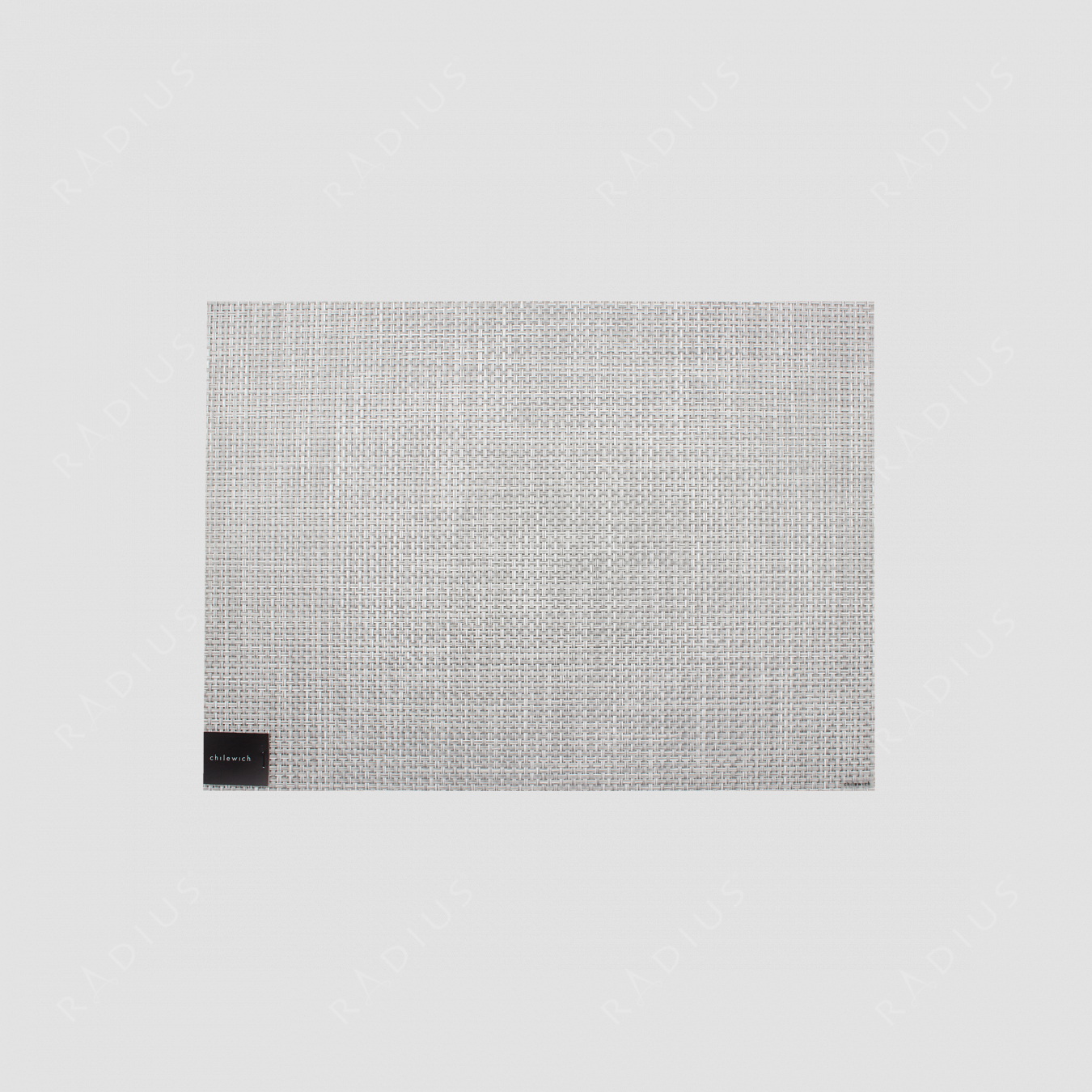 Салфетка подстановочная, жаккардовое плетение, винил, (36х48) White/Silver, серия Basketweave, CHILEWICH, США